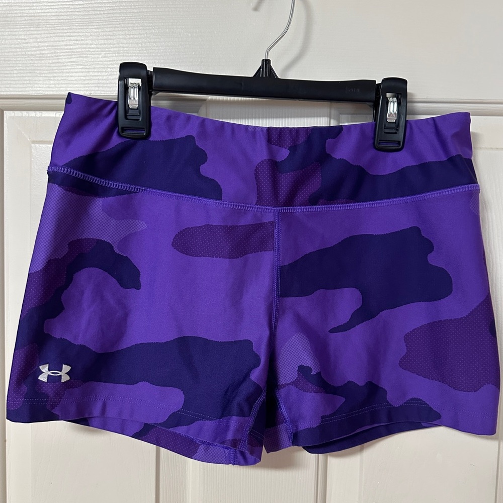 Under Armour HeatGear Mid Rise Shorty - Purple Camo